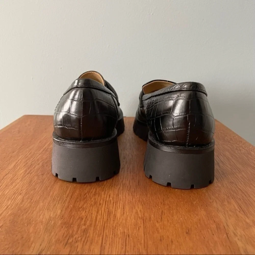 Nine West Black Croc-Embossed Loafers - Picture 6 of 10